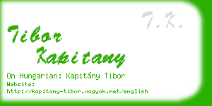 tibor kapitany business card
