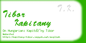 tibor kapitany business card